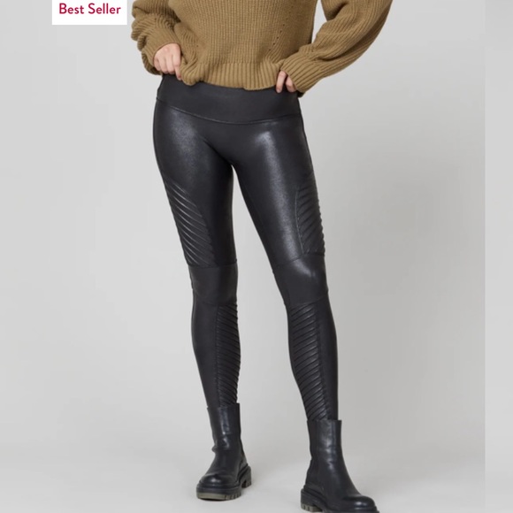 Spanx Faux Leather Moto Leggings - Picture 4 of 9